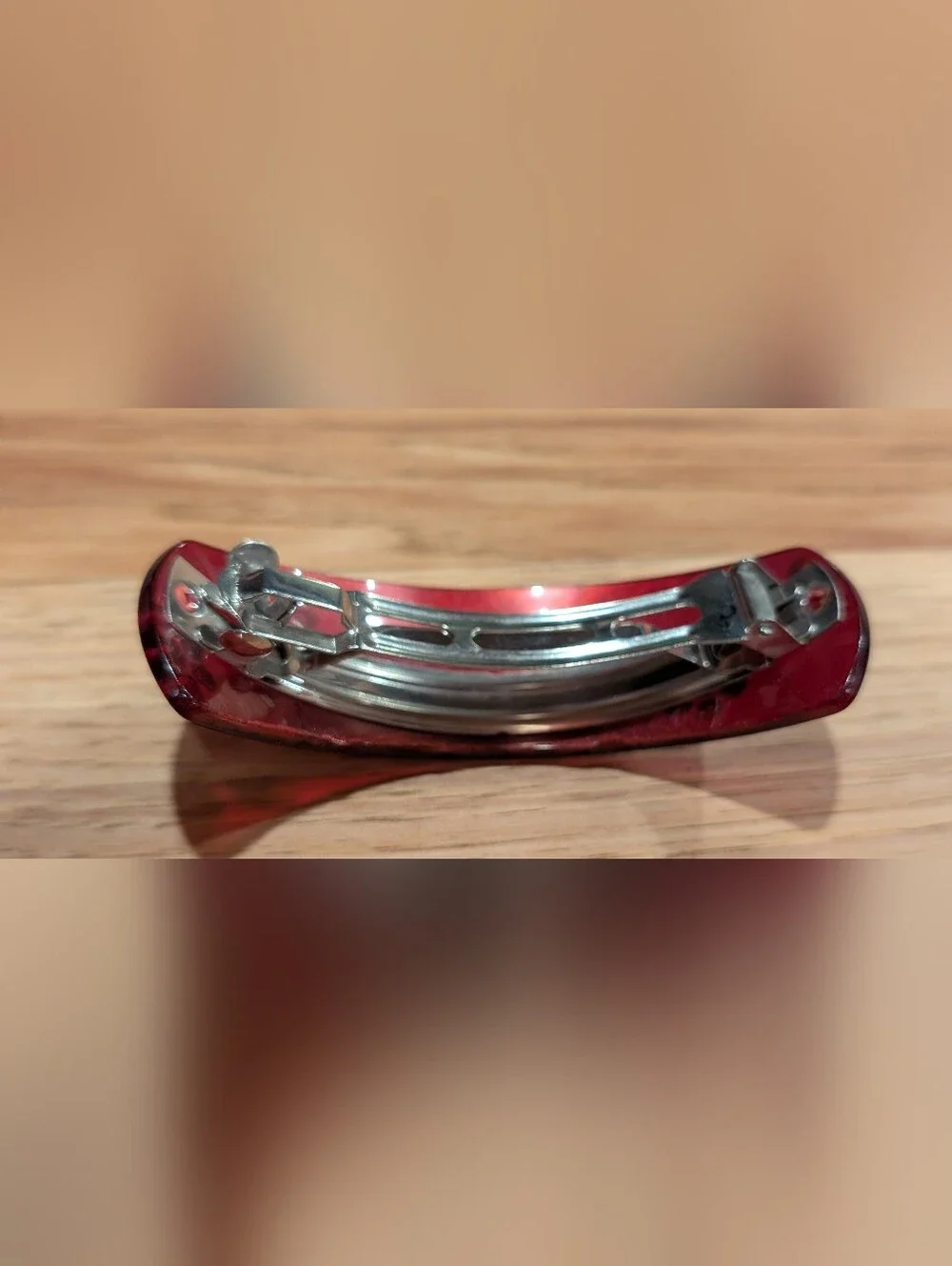 Red Floral Resin Barrette- Women Accessories